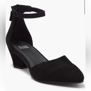 NEW Eileen Fisher Black Suede low med suede Heels 8.5